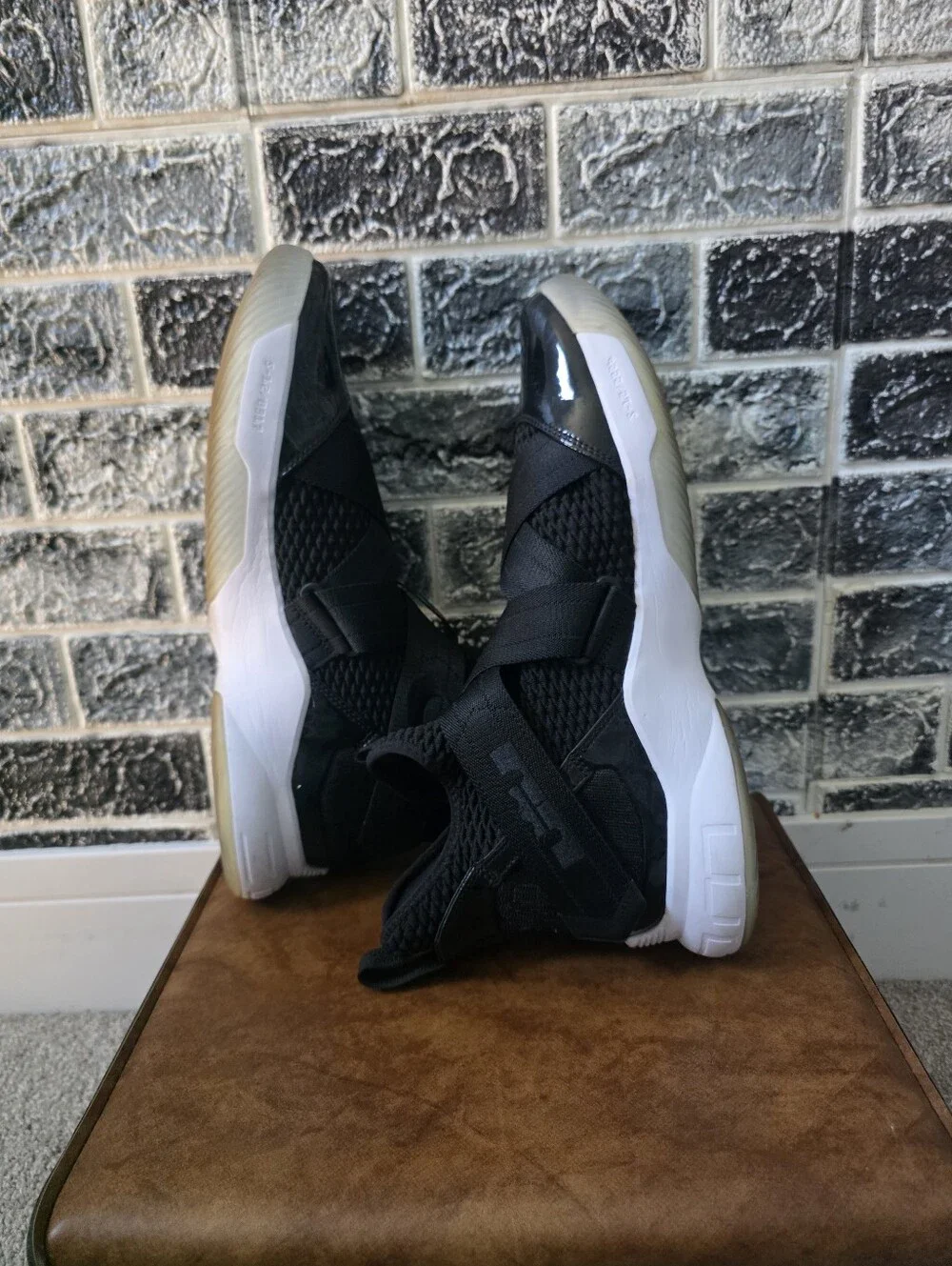 Nike LeBron Solid XII SFG Men's Black High-Top Athletic Sneakers Size 14